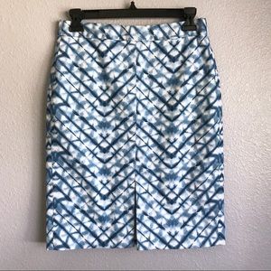 Banana Republic Blue Tie Dye Straight Skirt Size 4